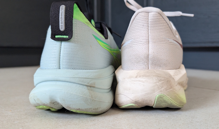 ASICS Novablast 6 vs Nimbus 28 - Heel Rear ASICS Novablast 6 vs Nimbus 28 - Heel Rear