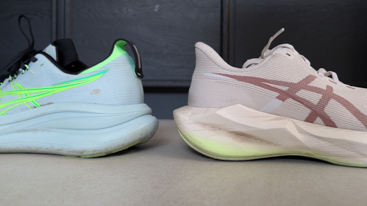 ASICS Novablast 6 vs Nimbus 28 - Heel Stack ASICS Novablast 6 vs Nimbus 28 - Heel Stack