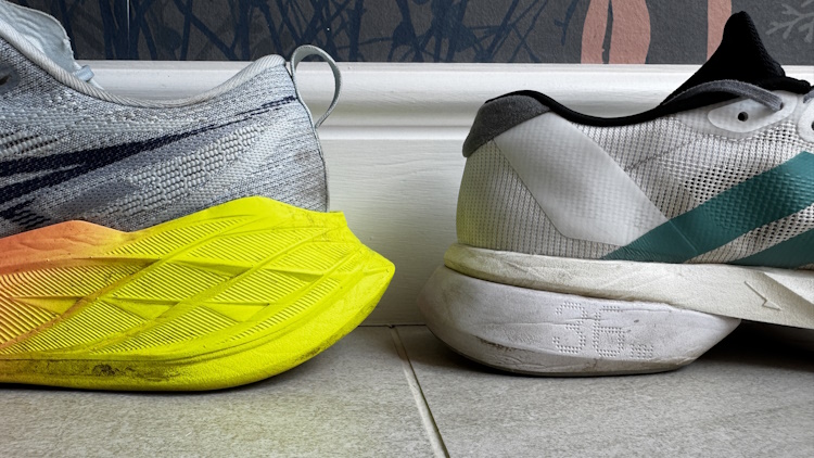 Adidas Boston 13 vs ASICS Superblast 2 Heels Medial