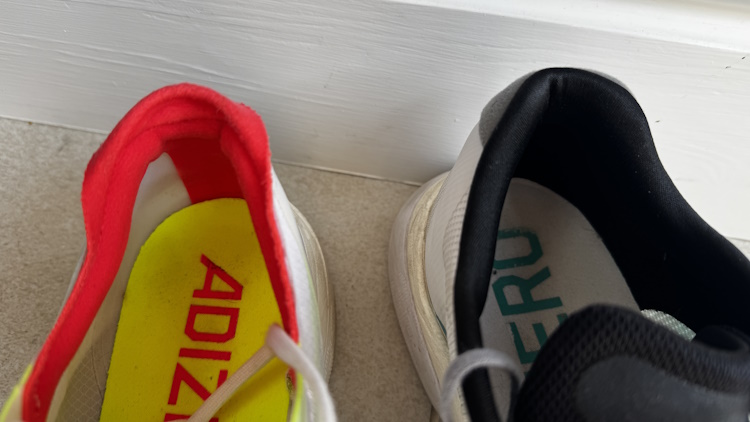 Adidas Boston 13 vs Adidas Adios Pro 4 Heel Collars Adidas Boston 13 vs Adidas Adios Pro 4 Heel Collars