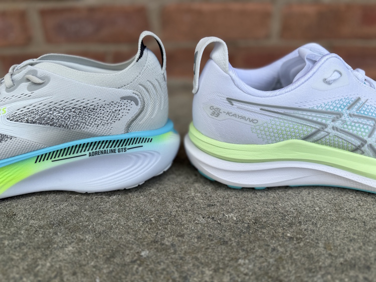 Adrenaline GTS 25 vs Kayano 33 - Heel Stack