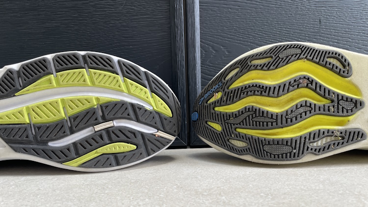 Brooks Glycerin Max vs Ghost Max 3 Outsole Forefoot Close
