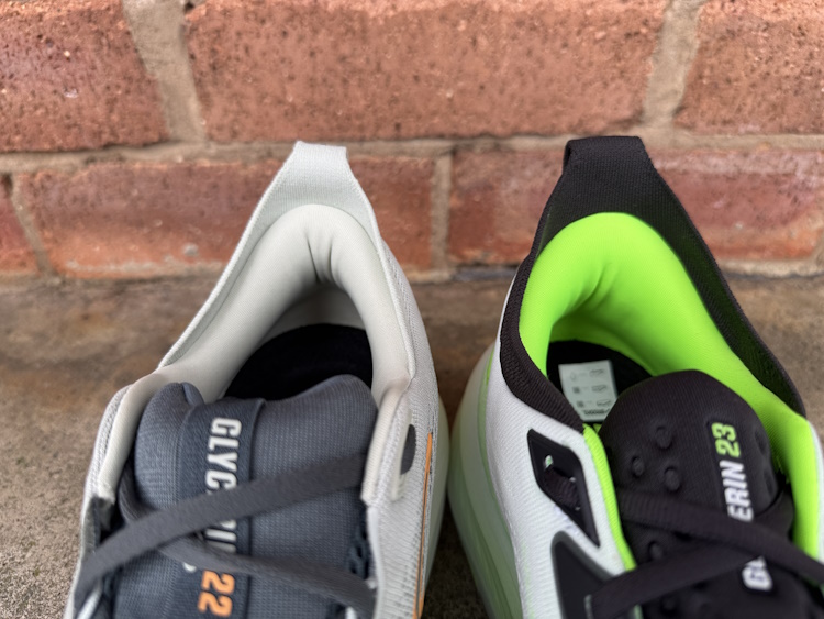 Glycerin 22 vs 23 Heel Collar