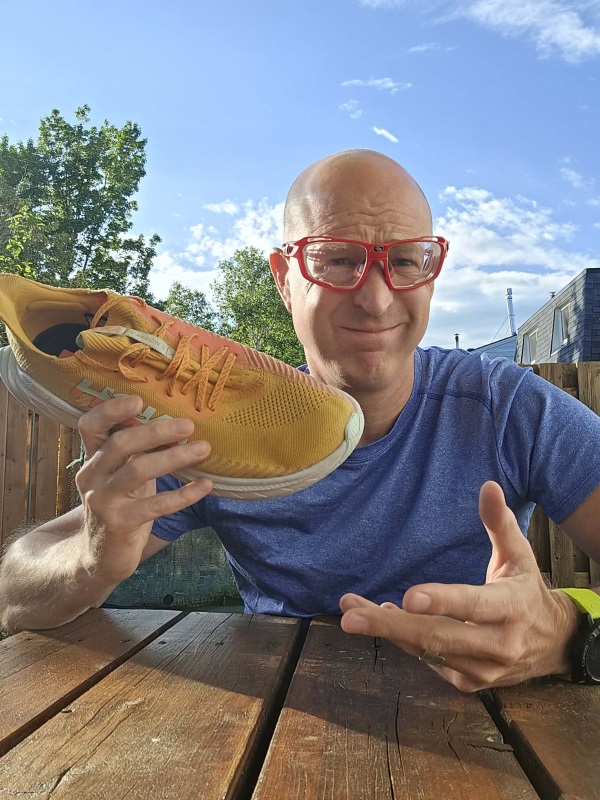 The author with one of his favorite shoes, the HOKA Carbon X, now replaced with models like the HOKA Cielo The author with one of his favorite shoes, the HOKA Carbon X, now replaced with models like the HOKA Cielo